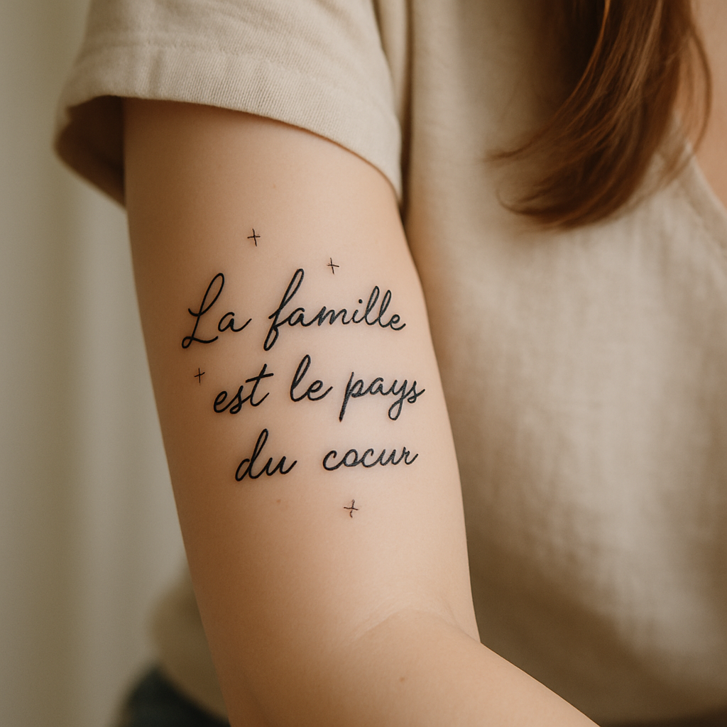 découvrez des idées inspirantes et les significations profondes d’un tatouage phrase sur la famille. inspirez-vous pour choisir une citation unique qui rend hommage à vos proches et exprimez vos liens avec originalité.