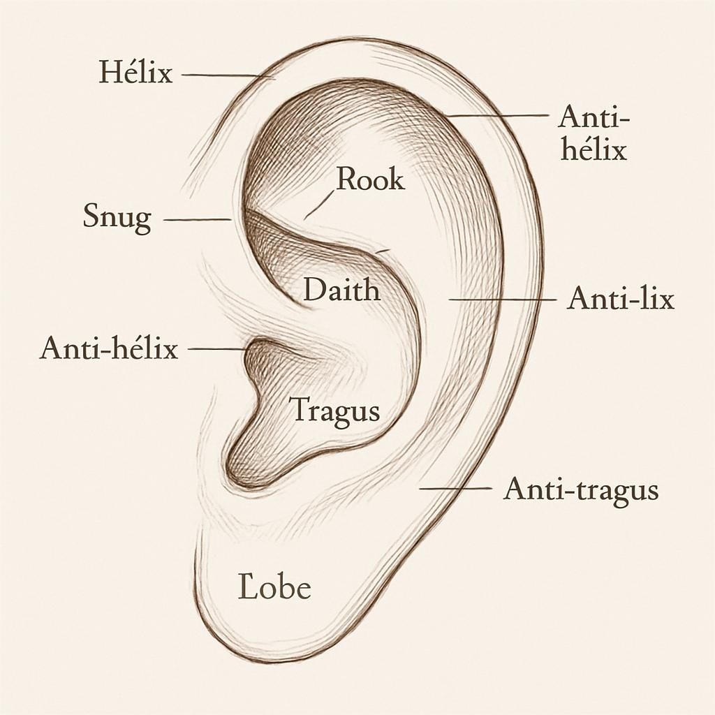 découvrez les différents types de piercings d'oreille et leurs appellations indispensables pour bien choisir votre style.